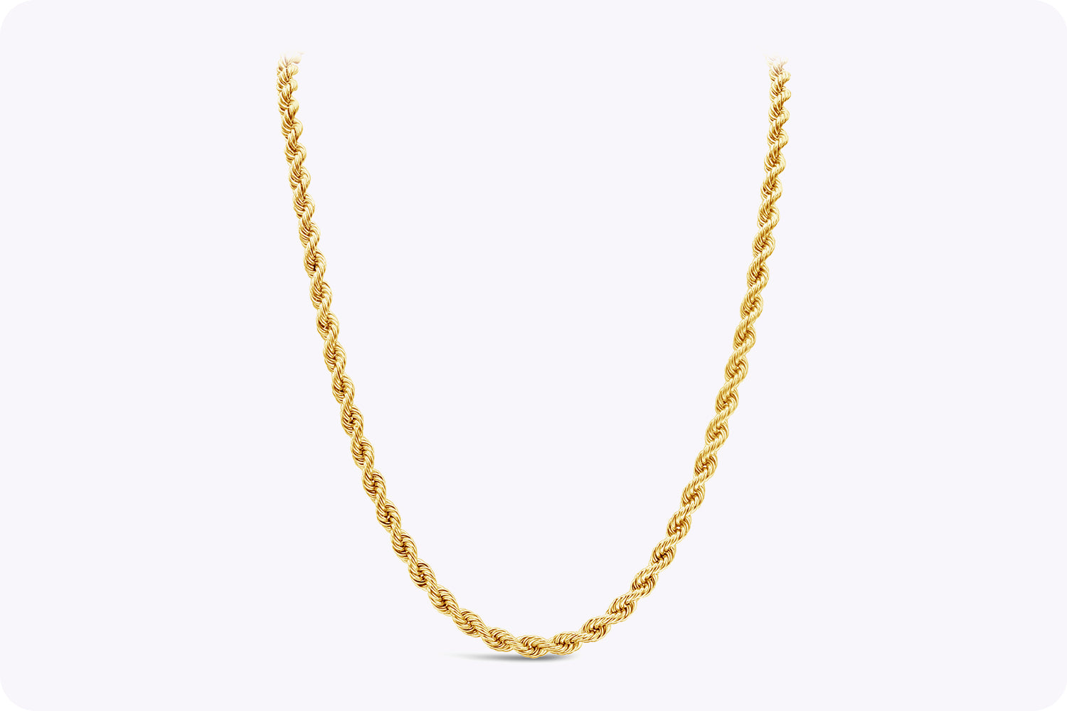 47.00 Grams Twisted Rope Chain Necklace in Yellow Gold