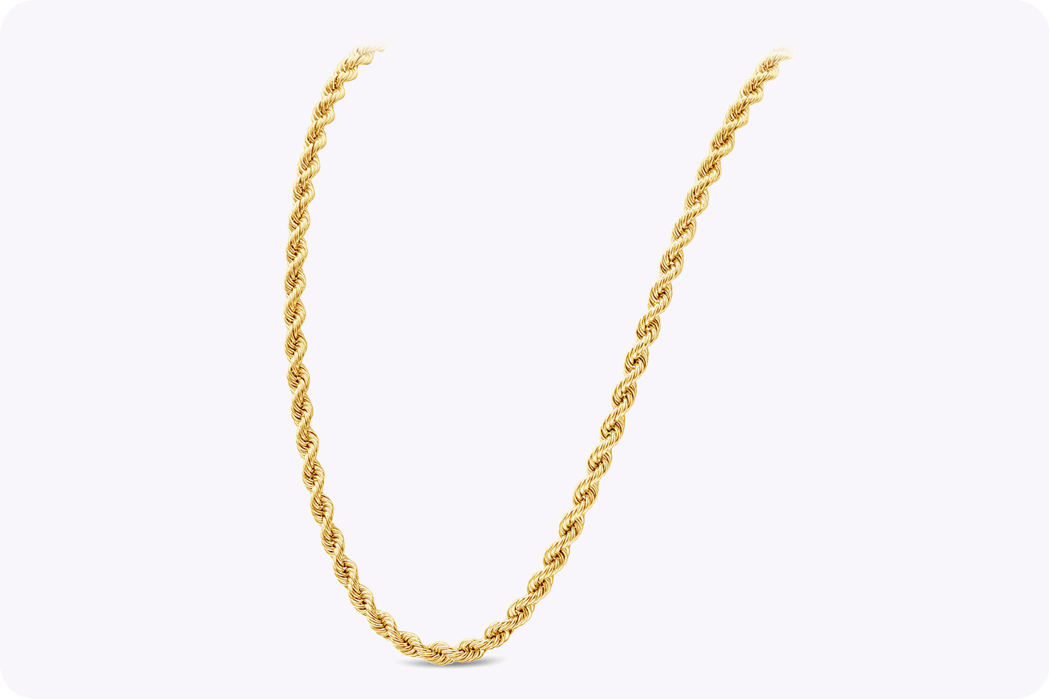 47.00 Grams Twisted Rope Chain Necklace in Yellow Gold