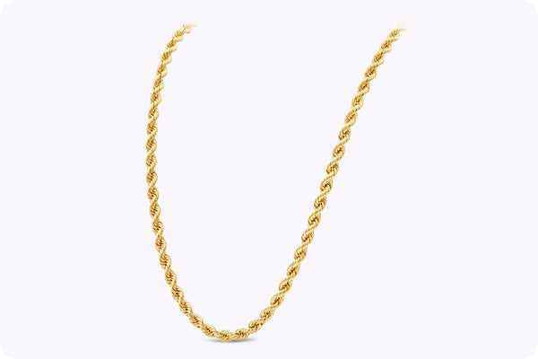 47.00 Grams Twisted Rope Chain Necklace in Yellow Gold