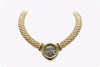 Vintage 18K Yellow Gold Italian Made Snake Skin Design with Coin Collar Necklace