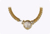 Vintage 18K Yellow Gold Italian Made Snake Skin Design with Coin Collar Necklace