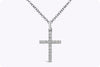 0.08 Carat Round Cut Diamond Cross Pendant Necklace in White Gold