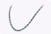 11.82 Carat Total Round Emerald and Diamond Tennis Necklace in White Gold