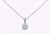 2.27 Carat Brilliant Round Diamond Solitaire Pendant Necklace in White Gold