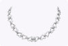Piaget 5.80 Carat Total Brilliant Round Diamond Heart Shape Link Necklace in White Gold & Stainless Steel