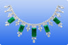 GRS Certified 48.68 Carat Total Colombian Green Emerald Drop Necklace with Mixed Cut Diamonds