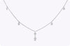2.01 Carat Total Oval Cut Diamond Single Drilled Fashion Pendant Necklace in White Gold