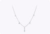 2.01 Carat Total Oval Cut Diamond Single Drilled Fashion Pendant Necklace in White Gold