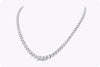 Radiant 18 carat round diamond Riviera tennis necklace
