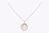 0.77 Carat Total Round Shape Diamond Triple Loop Pendant Necklace in Triple Color