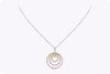 0.77 Carat Total Round Cut Diamond Triple Loop Pendant Necklace in Tri-Color Gold