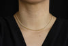 3.86 Carats Total Graduating Round Shape Diamond Tennis Necklace in Yellow Gold