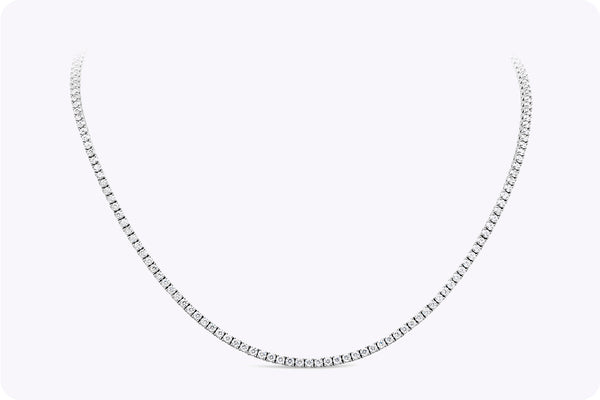 6.85 Carats Total Graduating Round Shape Diamond Tennis Necklace in White Gold