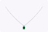 1.27 Carat Emerald Cut Green Emerald and Diamond Pendant Necklace in White Gold