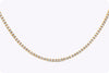 6.89 Carats Total Brilliant Round Diamonds Tennis Necklace in Yellow Gold