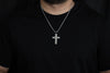 4.99 Carats Total Baguette & Round Cut Diamond Cross Pendant Necklace in White Gold