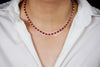 16.89 Carats Total Oval Cut Ruby and Diamond Tennis Necklace in White Gold