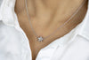 Diamond Flower Pendant Necklace in White Gold