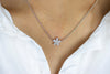  Pear Shape Diamond Flower Pendant Necklace in White Gold