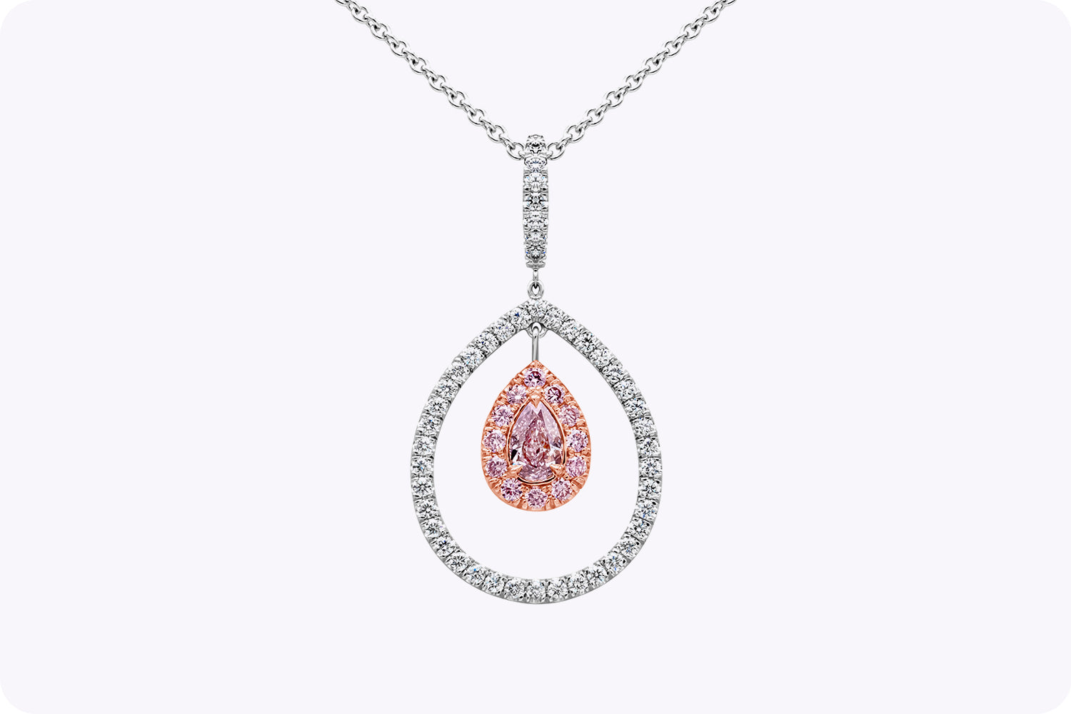 Pink diamond necklace - GIA 4Cs