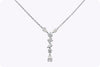 1.35 Carats Total Multi-Shape Diamond Drop Pendant Necklace in White Gold