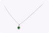 0.33 Carats Round Emerald with Diamond Halo Pendant Necklace in White Gold