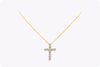 1.50 Carats Total Brilliant Round Diamond Cross Pendant Necklace in Yellow Gold