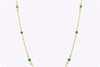 3.56 Carats Total Oval Cut Colombian Emerald & Diamond By the Yard Necklace in Yellow Gold