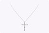 2.53 Carats Total Mixed Cut Diamond Cross Pendant Necklace in White Gold