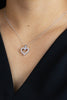 0.66 Carats Total Brilliant Round Diamond Open-Work Heart Pendant Necklace in White Gold