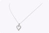 0.66 Carats Total Brilliant Round Diamond Open-Work Heart Pendant Necklace in White Gold