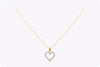 0.69 Carats Total Brilliant Round  Diamond Open-Work Heart Pendant Necklace in Yellow Gold