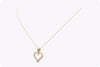 0.69 Carats Total Brilliant Round  Diamond Open-Work Heart Pendant Necklace in Yellow Gold