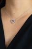 0.82 Carats Total Brilliant Round Diamond Open-Work Heart Pendant Necklace in White Gold