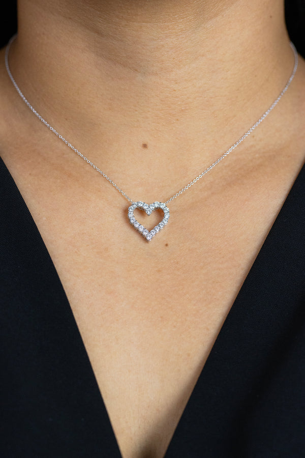 0.51 Carat Total Diamond Pendant Necklace in White Gold