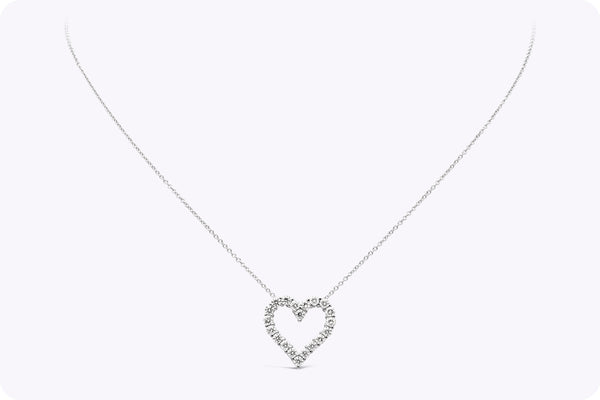 0.51 Carat Total Diamond Pendant Necklace in White Gold