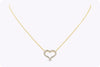 1.09 Carats Total Brilliant Round Diamond Open-Work Heart Pendant Necklace in Yellow Gold