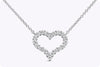 1.12 Carats Total Brilliant Round Diamond Openwork Heart Pendant Necklace in White Gold