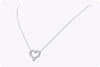 1.12 Carats Total Brilliant Round Diamond Openwork Heart Pendant Necklace in White Gold