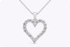 2.35 Carats Total Brilliant Round Diamond Openwork Heart Pendant Necklace in White Gold