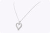 2.35 Carats Total Brilliant Round Diamond Openwork Heart Pendant Necklace in White Gold