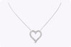4.44 Carats Total Brilliant Round Diamond Open-Work Heart Pendant Necklace in White Gold