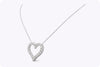 4.44 Carats Total Brilliant Round Diamond Open-Work Heart Pendant Necklace in White Gold