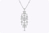 10.49 Carats Total Mixed-Cut Diamond Chandelier Pendant Necklace in White Gold