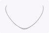 6.25 Carats Total Graduating Round Diamond Riviere Tennis Necklace in White Gold