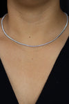 4.03 Carat Total Brilliant Round Shape Diamond Tennis Necklace in White Gold
