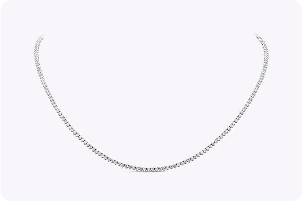 4.03 Carats Total Round Brilliant Cut Diamond Tennis Necklace in White Gold