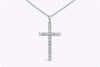 0.45 Carats Total Brilliant Round Diamond Cross Pendant Necklace in White Gold