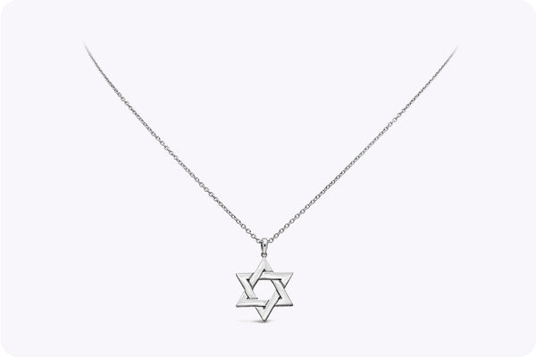 0.25 Carat Total Round Cut Diamond Star of David Pendant Necklace in Platinum