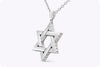 0.25 Carats Total Round Diamond Star of David Pendant Necklace in Platinum